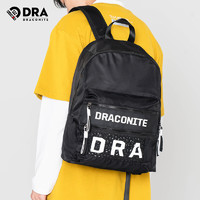 DRACONITE 潮牌双肩包男士时尚休闲运动旅行包潮流反光学生书包 黑色