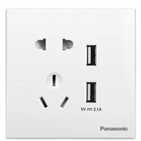 Panasonic 松下 悦宸系列 WMWM654 双USB五孔插座 白色 单只装