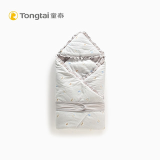 Tongtai 童泰 秋冬婴儿宝宝床品用品外出夹棉小包被抱被婴童抱毯盖毯 灰色 100*100cm