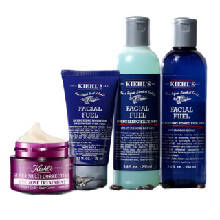 Kiehl's 科颜氏 护肤套装 (男士焕活洁面啫喱250ml+活力爽肤水250ml+保湿乳液75ml+多重修颜眼霜14ml)