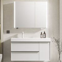 SHKL 心海伽蓝 白绒系列 814451 智能浴室柜组合+抽拉龙头 优雅奶白 100cm