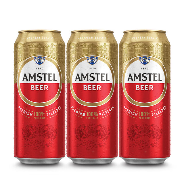 AMSTEL 红爵 Heineken 喜力 Amstel 红爵啤酒 500ml*3听
