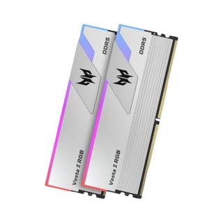PREDATOR 宏碁掠夺者 Vesta II 炫光星舰系列 DDR5 6800MHz RGB 台式机内存 灯条 银色 32GB 16GBx2 C32