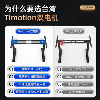 智芯 电动升降桌站立式工作台电脑桌家用书桌简约岩板桌子办公学习桌 X2桌腿黑架+ 1.6米*0.7米维克灰岩板