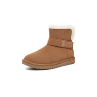 UGG Classic Novelty经典新奇系列 Mini Bailey Graphic Logo Strap迷你贝莉 女士短筒雪地靴 1137073 栗色 37