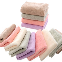 ORGEFY 澳格菲 珊瑚绒小方巾毛巾细纤维抹布擦拭布4片装 易吸水去油污 家庭清洁