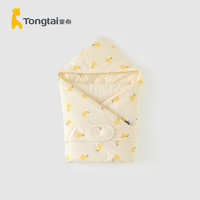 Tongtai 童泰 秋冬婴儿宝宝床品用品夹棉保暖抱被包被外出婴童抱毯盖毯 黄色 90x90cm
