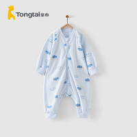 Tongtai 童泰 四季18个月-4岁新生婴儿床品用品宝宝纯棉分腿睡袋睡衣防踢被 蓝色 90cm