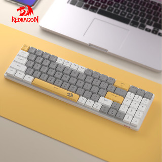 REDRAGON 红龙 K608 78键 有线机械键盘 矮红轴 白灰黄