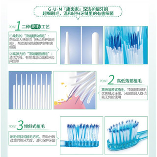 G·U·M 日本GUM康齿家 成人牙刷 口腔护理深层清洁 保护牙龈健康 超软毛单支装