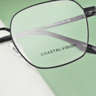 essilor 依视路 CVO4008BK 半钛眼镜框+膜岩系列 非球面镜片