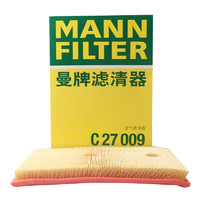 曼牌滤清器 曼牌（MANNFILTER）空气滤清器空气滤芯空滤格C27009速腾宝来凌渡朗逸帕萨特途安L高7