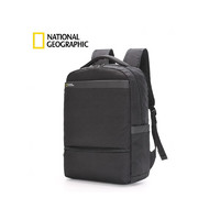 国家地理 双肩包笔记本电脑包15.6英寸背包防泼水学生书包 黑色