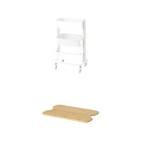 IKEA 宜家 RASHULT拉舍 IKEA00005405 厨房置物手推车 3层 38*28*65cm 白色 含砧板
