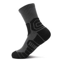 TFO 户外袜 高帮舒适减震登山袜 耐磨越野跑运动徒步袜子2202205 男款黑灰色