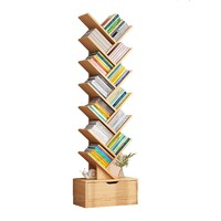 亿家达 简易树形小书架置物架落地卧室柜子客厅收纳架创意窄书柜家用多层