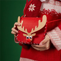KIDNOAM DIY毛毡圣诞包包 红色麋鹿款