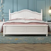 华南 家具美式全实木床现代简约1.8米主卧单双人床1.5米白色公主床