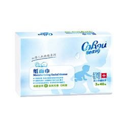 CoRou 可心柔 乳霜纸婴儿抽纸保湿面巾纸3层40抽1包