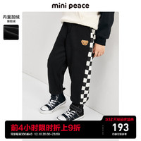 Mini Peace minipeace太平鸟童装小熊男童运动裤加绒棋盘格儿童裤子冬季新款