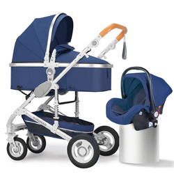 Bluechildhood 蓝色童年 婴儿推车可坐可躺轻便折叠多功能二合一双向高景观宝宝车