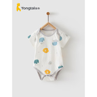 Tongtai 童泰 夏季1-18月婴幼儿宝宝纯棉舒适短袖套头包屁衣 绿色 73cm
