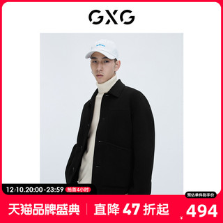 GXG 男装21年冬季新品商场同款千鸟格系列黑色夹克