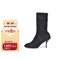 STUART WEITZMAN 斯图尔特韦茨曼SW女靴VIOLETTA 80织物短靴 WE0901262B-BLK 395