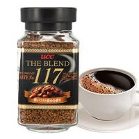 UCC 悠诗诗 日本进口117速溶黑咖啡健身咖啡粉冲饮纯咖啡苦味 90克/瓶