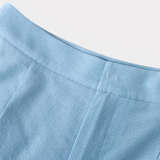 【2021夏季新款】翻领短袖短款小西装外套女 S 蓝色