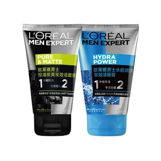 L'OREAL PARIS 巴黎欧莱雅 男士双效洁面膏套装 (控油炭爽+水能润泽)