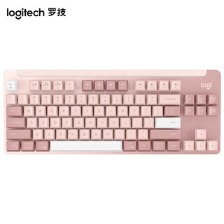 logitech 罗技 K855无线机械键盘红轴 蓝牙键盘 游戏办公键盘 ipad键盘 84键 TTC红轴 茱萸粉