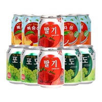 九日 果肉果汁饮料葡萄草莓西柚桃子多口味238ml*10罐