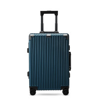 Caseman 卡斯曼 拉杆箱20英寸铝框可登机行李箱男女款行李箱耐磨抗摔万向轮休闲拉杆箱 920C 蓝色 20英寸