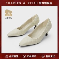 CHARLES & KEITH CHARLES&KEITH21;秋季新款CK1-61720075女士复古绗缝菱格高跟单鞋