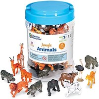 Learning Resources 丛林动物 塑料动物雕像 60件 多色