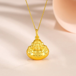 周六福 弥勒佛黄金吊坠 aa041339 约2.5g