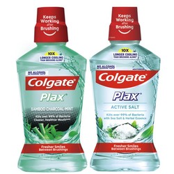 Colgate 高露洁 进口漱口水500ml*2瓶清新盐白竹炭薄荷减少细菌清新口气