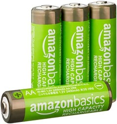 amazon basics 亚马逊倍思 AmazonBasics AA 高容量镍氢可充电电池（2400 mAh），已预充电-4件