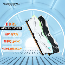 Team 十铨 科技 DELTA DDR5 6400 7200 32G(16G*2)炫光RGB台式机内存条高性能 黑色 6400MHZ 16G*2
