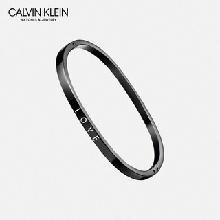 Calvin Klein CK凯文克莱（Calvin Klein）hook ext.护刻系列延伸款首饰 PVD黑色细手镯 KJ06BD1901XS 黑色/白色 (XS号)