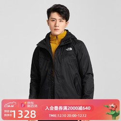 THE NORTH FACE 北面 TheNorthFace北面三合一冲锋衣外套男抓绒防水秋冬上新|4U7X UJF/黑色 M/170