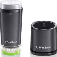 FoodSaver 富鲜 手持式无线食品真空封口机| 带有充电底座，1个真空容器和10个拉链真空袋| VS1199 | 黑色/银色