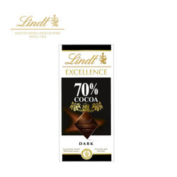 Lindt 瑞士莲 EXCELLENCE特醇 70%可可黑巧克力 100g 排块装