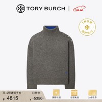 TORY BURCH 运动系列 高领针织衫 139775 浅麻灰色 023 M
