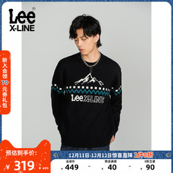 Lee XLINE 22秋冬新品舒适版黑色圆领套头男毛衣LMT004019100-K11