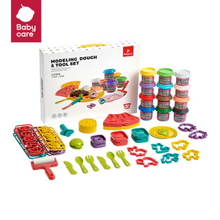 babycare 面条机儿童玩具超轻粘土彩泥模具橡皮泥无毒手工黏土套装（12色+15件工具套装）