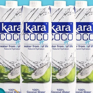 KARA Coco椰子水1L*4瓶 进口果汁饮料0脂肪轻卡轻断食