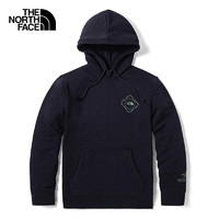 北面 TheNorthFace北面卫衣情侣款秋冬情侣款户外舒适抓绒印花连帽卫衣 5B35 RG1/藏青色 L