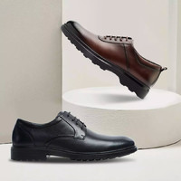 PEPETIE 良途舒感牛皮商务皮鞋 44（偏大一码，建议选小一码） PTE012-黑色